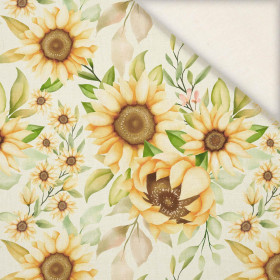 PASTEL SUNFLOWERS PAT. 3 - Linen 100%