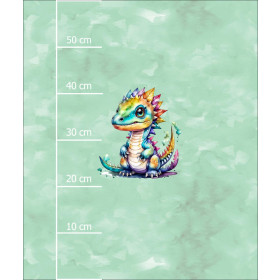 CUTE DINO PAT. 2 - panel (60cm x 50cm) looped knit