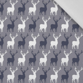 REINDEERS PAT. 4 (WINTER TIME) / grey - Cotton woven fabric