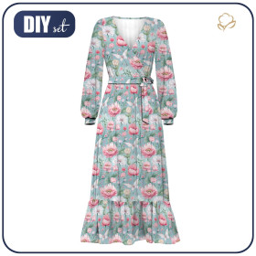 WRAP FLOUNCED DRESS (ABELLA) - FAIRY WORLD wz.11 (FLOWERS) - sewing set