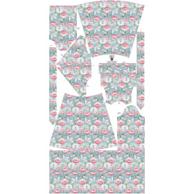 WRAP FLOUNCED DRESS (ABELLA) - FAIRY WORLD wz.11 (FLOWERS) - sewing set