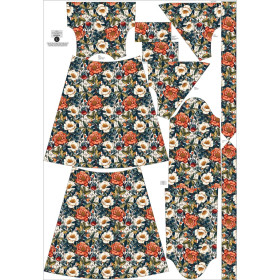 WRAP MIDI DRESS (BIANCA) -  FLOWERS pat.43 - sewing set