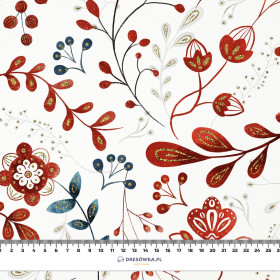 FOLK FLORAL pat. 2 (FOLK FOREST) - Bambusstoff 170g