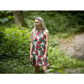 DRESS "DALIA" MINI - MANDALA pat. 5 / emerald - sewing set