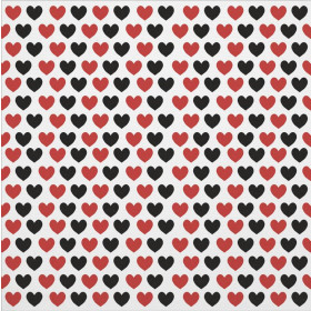 CUSHION PANEL - RED-BLACK HEARTS - HOME DECOR PREMIUM 