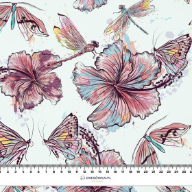 HIBISCUS AND BUTTERFLIES - Bambusstoff 170g