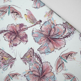 HIBISCUS AND BUTTERFLIES - Bambusstoff 170g