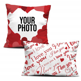 DECORATIVE PILOWS -  I LOVE YOU - WITH OWN PRINT - sewing set 