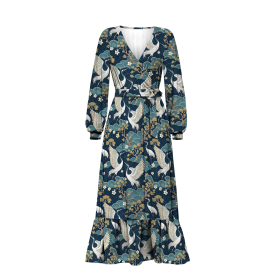 WRAP FLOUNCED DRESS (ABELLA) - Japanese Garden wz.3 - sewing set