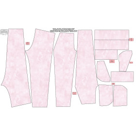 CHILDREN'S JOGGERS "LYON" (134/140) - CAMOUFLAGE pat. 2 (rose) - looped knit fabric