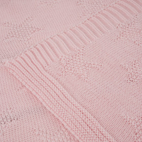 BLANKET (STARS) / pale pink S - thin knitted panel