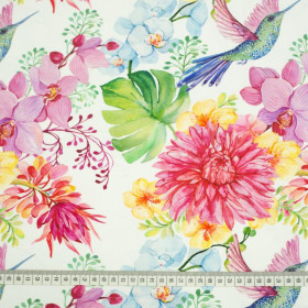 HUMMINGBIRDS AND FLOWERS - Viskose-Jersey WE210