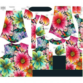 WOMEN’S BOMBER JACKET (KAMA) - COLORFUL FLOWERS PAT. 1 - sewing set
