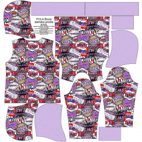 CLASSIC WOMEN’S HOODIE (POLA) - COMIC BOOK (purple - red) - looped knit fabric 