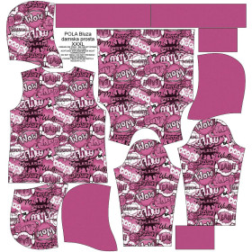 CLASSIC WOMEN’S HOODIE (POLA) - COMIC BOOK (pink) - looped knit fabric 