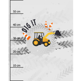 DIGGER - panel (60cm x 50cm) Cotton woven fabric