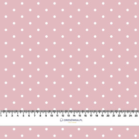 DOTS WHITE / light pink - single jersey TE210