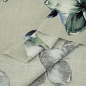 JASMINE BLOSSOM / light grey - Linen look viscose woven fabric