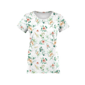 WOMEN’S T-SHIRT M - ROSES AND LEAVES PAT. 2 - single jersey