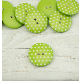 Plastic button with dots big - lime