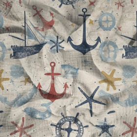 MARINE pat. 2 - Cotton muslin