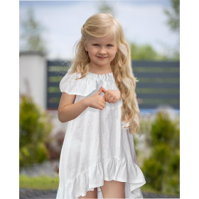 Linen fabric with spandex - WHITE