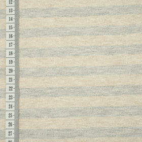 STRIPES 1x1 / melange beige - melange light grey - looped knitwear with elastan PE260