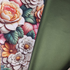 METALIC OLIVE - metalic leatherette