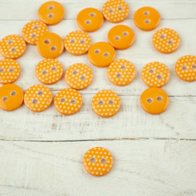 Plastic button with dots small - apricot