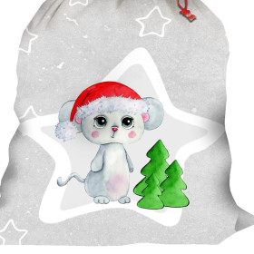 BLANKA THE WINTER MOUSE - Cotton woven fabric panel / Choice of sizes
