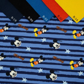 MICKEY MOUSE / blue stripes - single jersey TE210