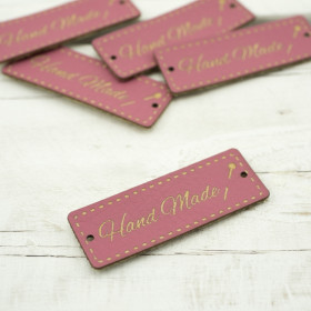 Hand Made label - pin 1,5x4 cm - light purple