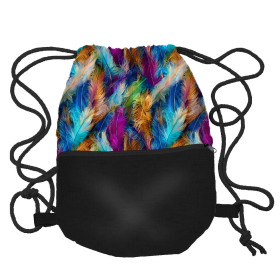 GYM BAG WITH POCKET - NEON FEATHERS - sewing set