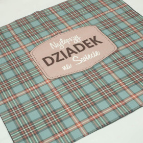 CUSHION PANEL - Najlepszy Dziadek na Świecie/ check retro- HOME DECOR PREMIUM 