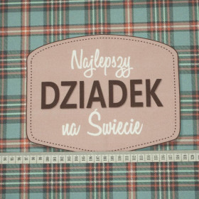CUSHION PANEL - Najlepszy Dziadek na Świecie/ check retro- HOME DECOR PREMIUM 