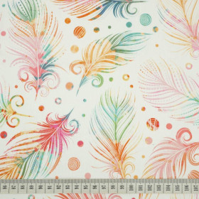 CUSHION PANEL - Rainbow feathers - HOME DECOR PREMIUM 