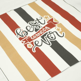 CUSHION PANEL - Best grandpa ever/ stripes - HOME DECOR PREMIUM 