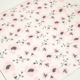 CUSHION PANEL - PAINTED FLOWERS/ rose quartz- HOME DECOR PREMIUM 