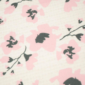 CUSHION PANEL - PAINTED FLOWERS/ rose quartz- HOME DECOR PREMIUM 