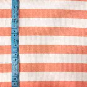 STRIPES / D-172 PEACH FUZZ - Ribbed knit fabric