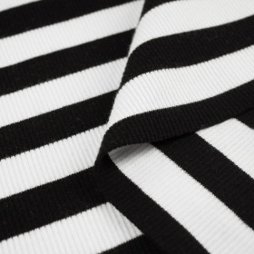 STRIPES / BLACK - Ribbed knit fabric