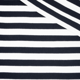 STRIPES / NAVY - Ribbed knit fabric