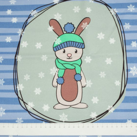 WINTER BUNNY / blue - panel looped knit 