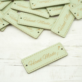 Hand Made label - pin 1,5x4 cm - mint