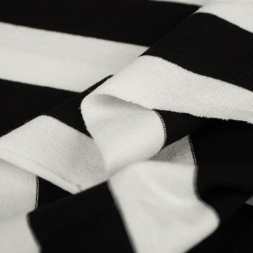 STRIPES WHITE / BLACK 2,0cm x 2,0cm - Viscose jersey