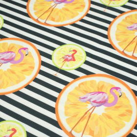 ZESTY FLAMINGOS - Waterproof woven fabric