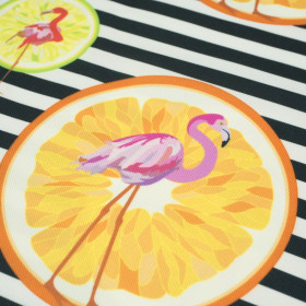 ZESTY FLAMINGOS - Waterproof woven fabric