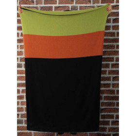 PANEL emery sweater knit. 140x180cm - STRIPES BLACK-BRICK-LIME 