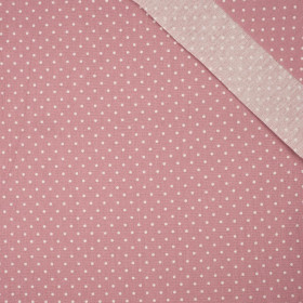WHITE DOTS / Flamingo Pink - Cotton woven fabric