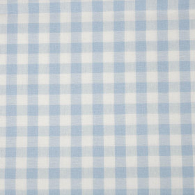 CHECKED / light blue - Cotton woven fabric